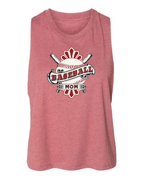 Baseball Mom Racerback Crop Tank