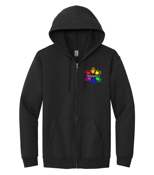 KIDS CURING CANCER EMBROIDERED ZIP HOODIE