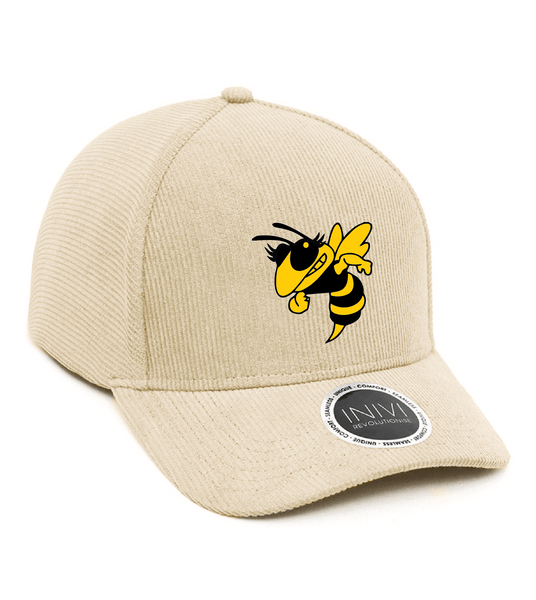 ESSEX STINGERS BLACK AND SAND CORDUROY 2 PANEL SNAP BACK CAP