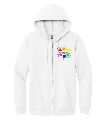 KIDS CURING CANCER EMBROIDERED ZIP HOODIE