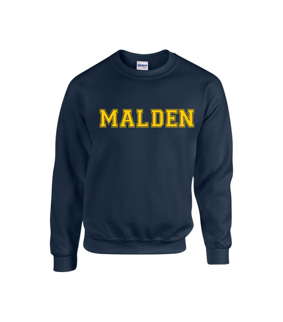 MALDEN CREW NECK SWEATSHIRT- AVAILABLE IN NAVY AND WHITE